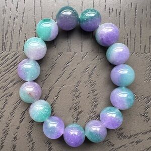 Colorful chalcedony bracelet 14mm 6.5’